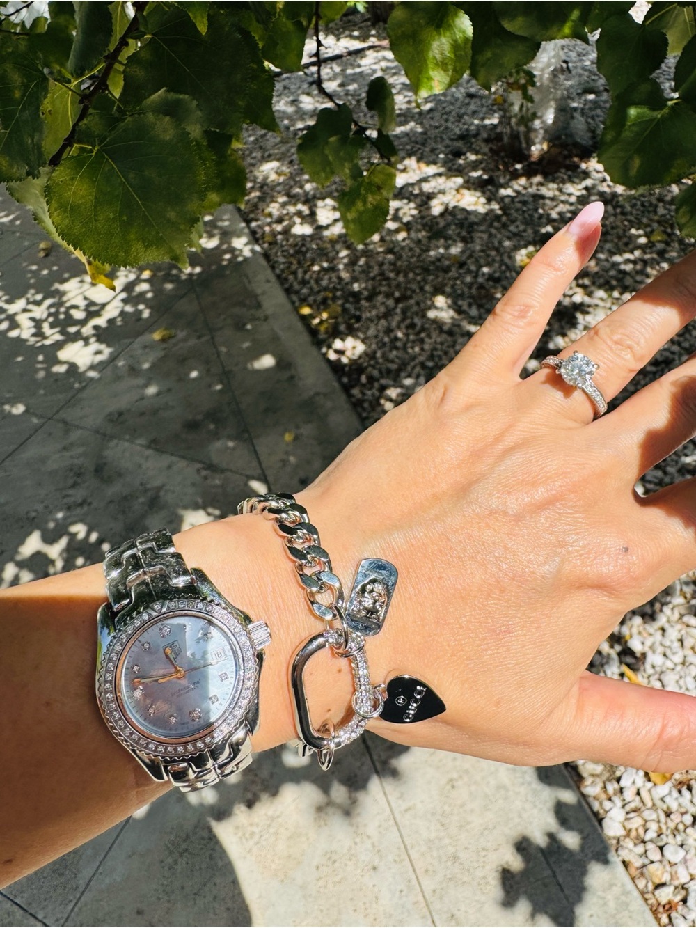 Gucci Silver Heart Lock and Curb Chain Bracelet - Picture 3 of 5